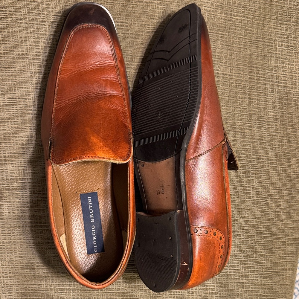 Giorgio Brutini Men's Tan Leather Slip-Ons